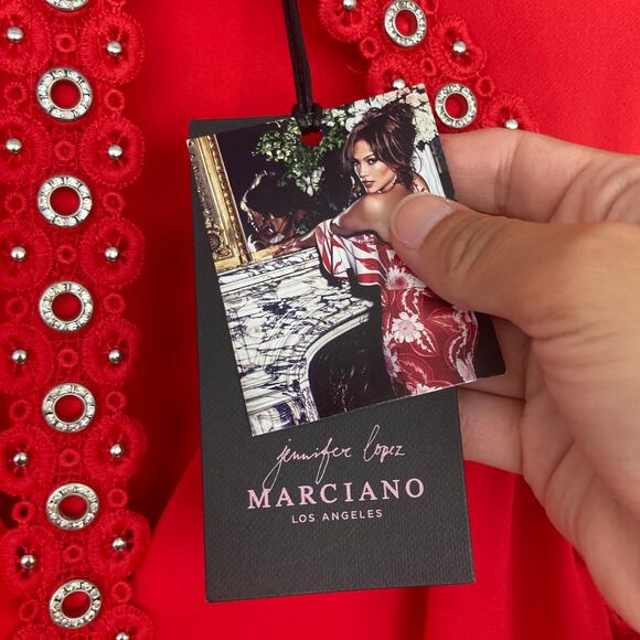 Jennifer Lopez Marciano Red Mini Dress Sz 8 - Picture 8 of 9